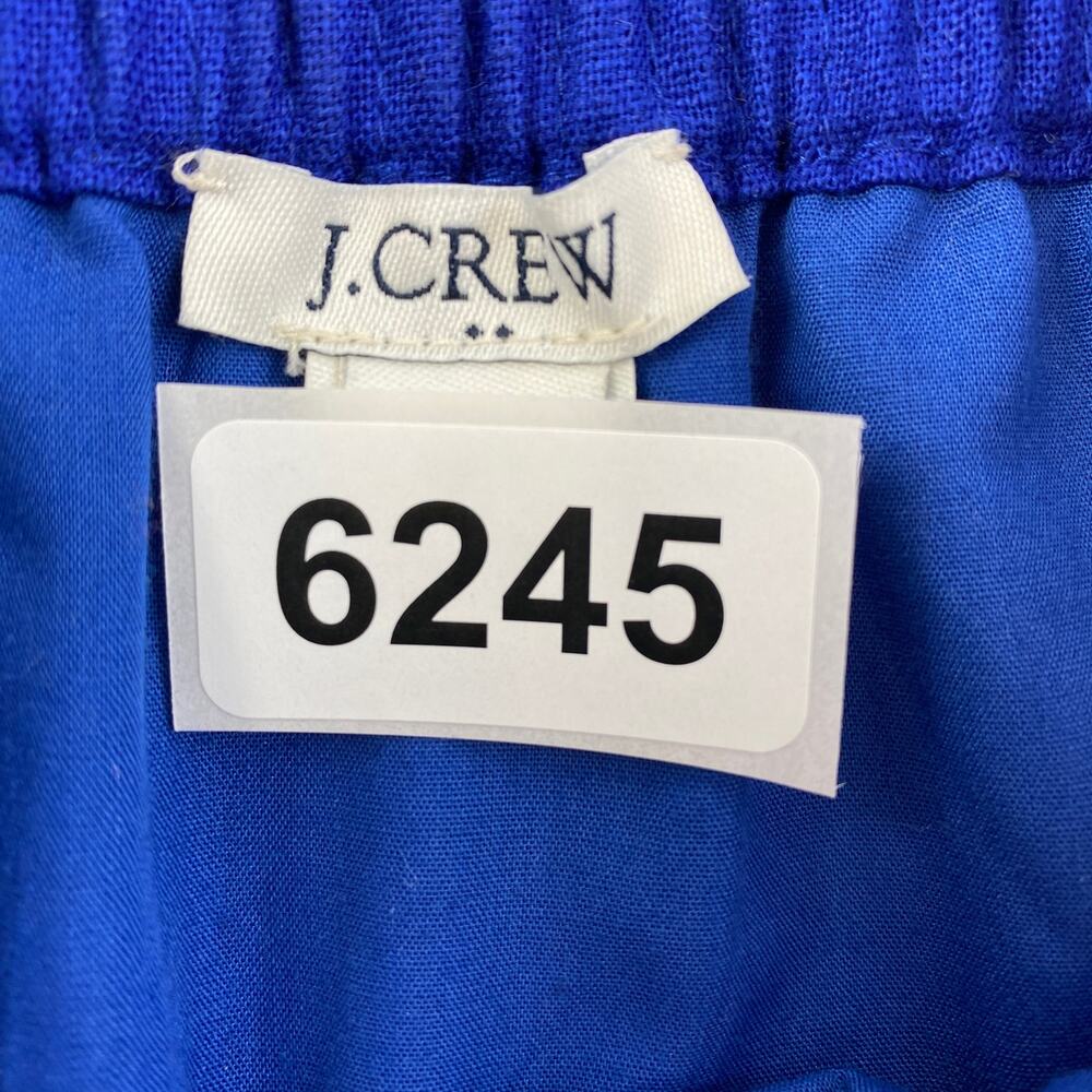 J. Crew Blue Linen Paperbag-Waist Scalloped Sidewalk Mini Skirt H5397 Size 2 - Picture 10 of 10